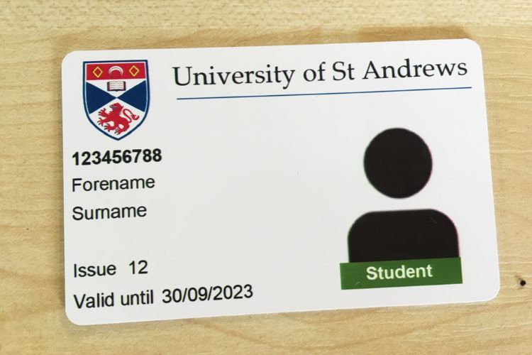 Example of a student ID card